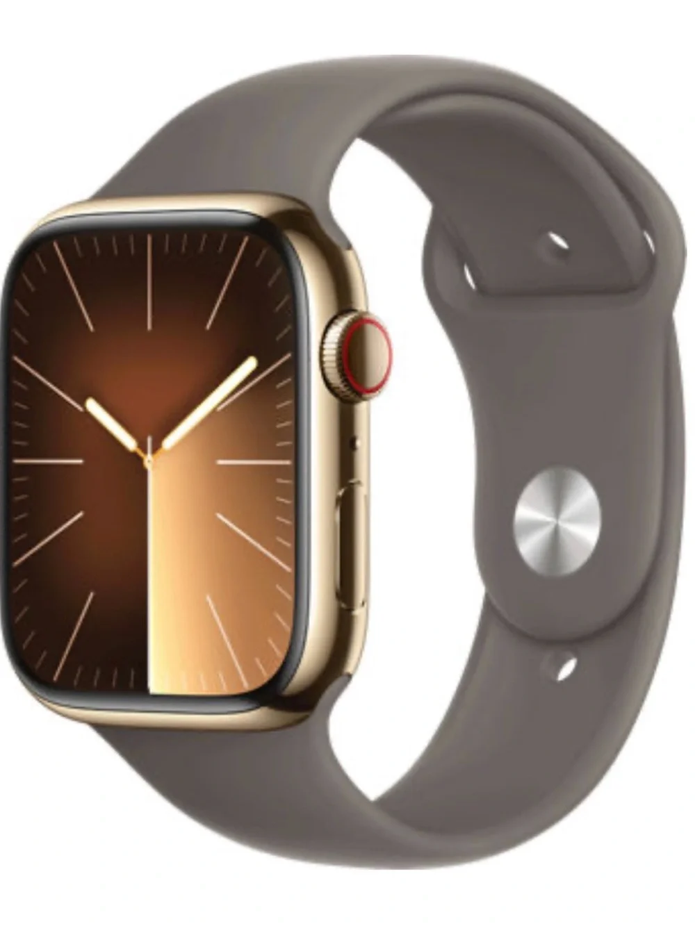 Gold Apple Watch with Clay Sport Band